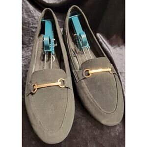 WOMEN'S WHITE MT. MOUNTAIN BLACK Almond toe Horse bit FLATS SLIP ON SHOES 11